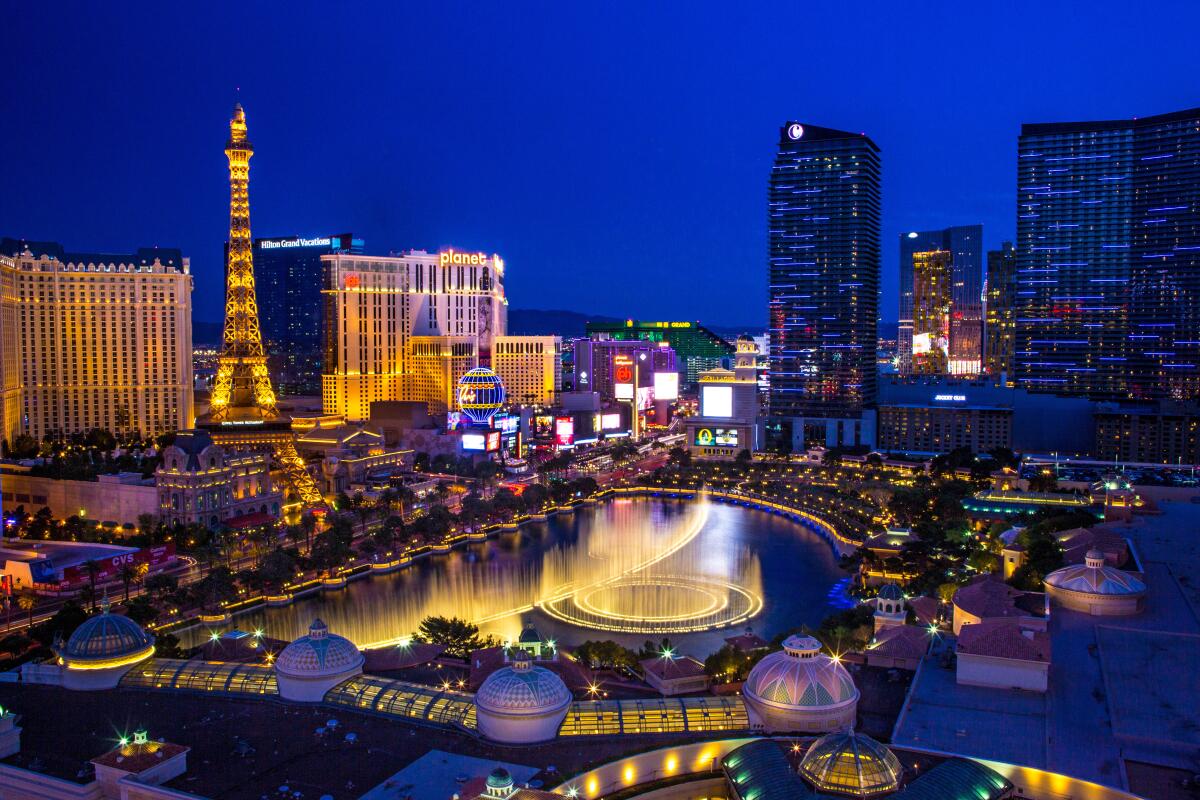 Las Vegas Bellagio and Caesar`s Palace Editorial Stock Image
