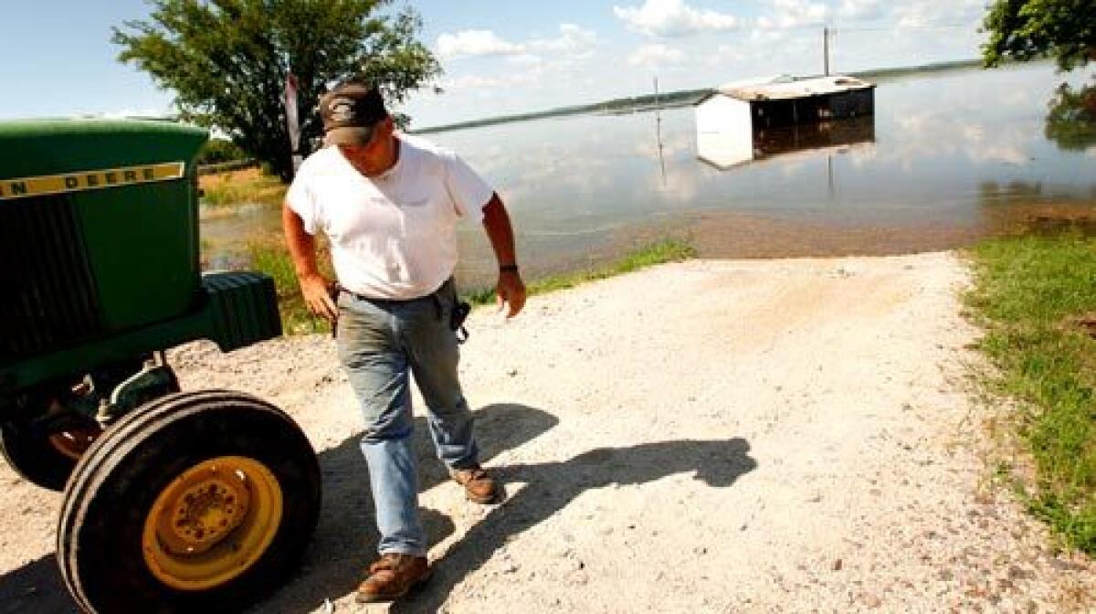 Bill Hunter's family has 1,000 acres under water at their farm in Annada, Mo. "We went from drought to this," Hunter said. "It's a mess."