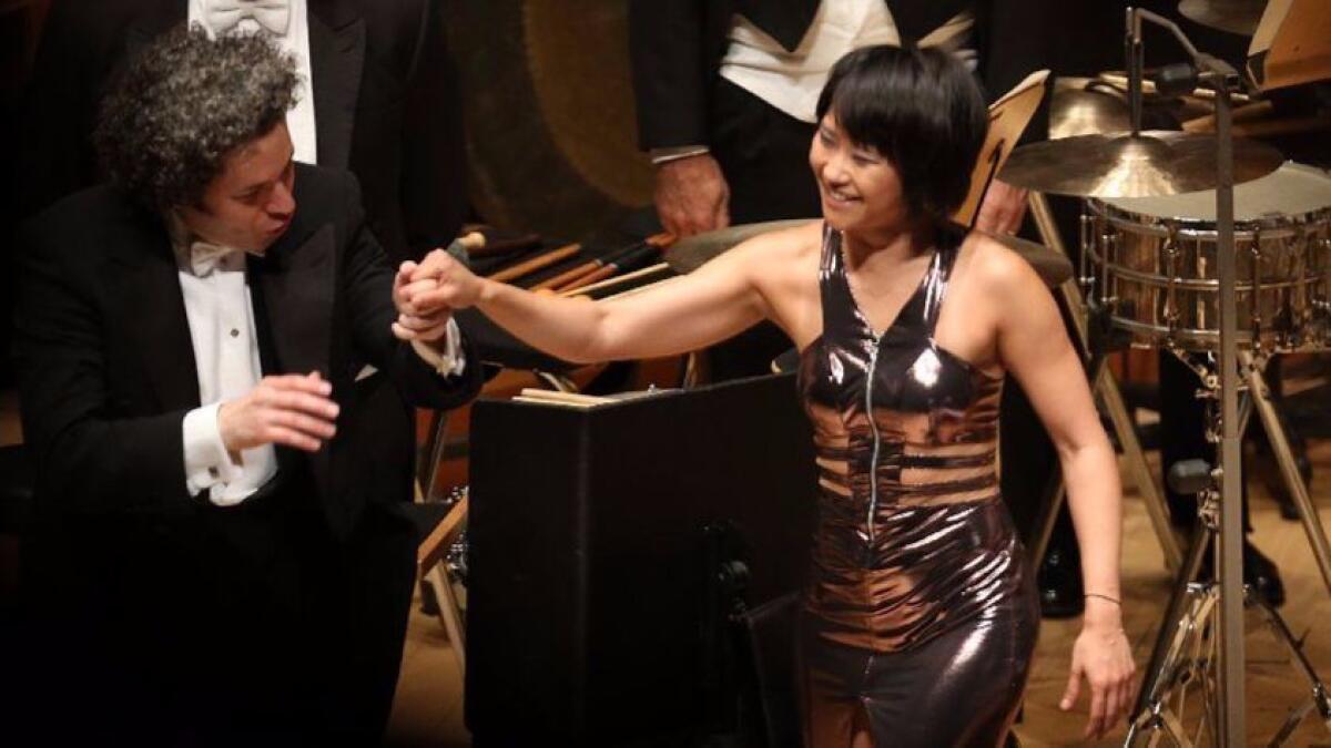 Yuja Wang and the L.A. Philharmonic conductor bask in post Bartók adulation.