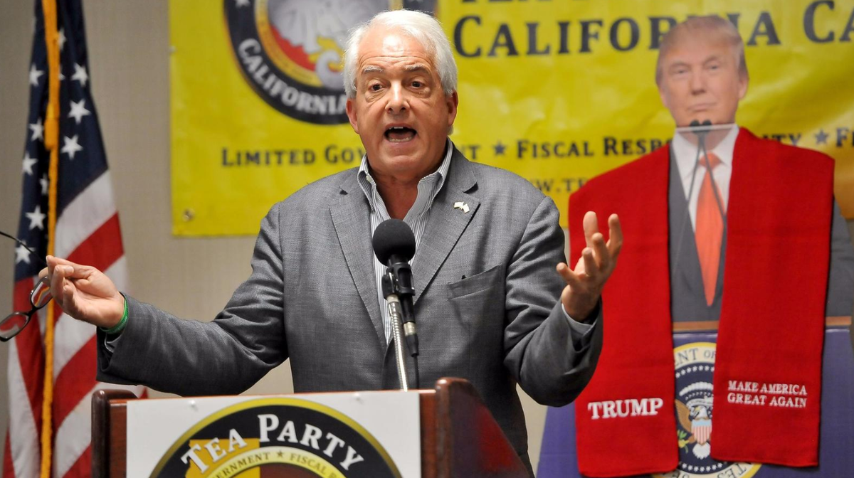 John Cox speaks at a tea party conference in Fresno.