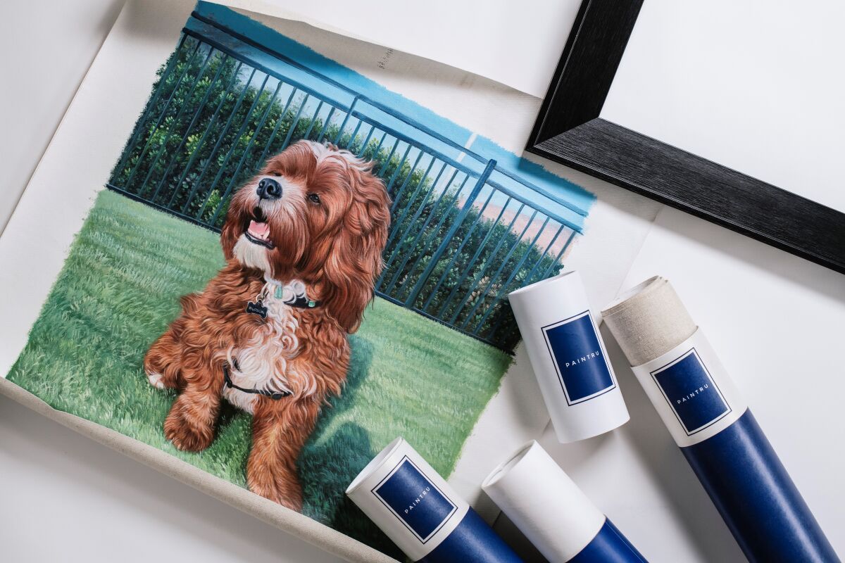 Paintru founder JD Kadeem immortalized his dog Mr. Hudson in one of his company's works.
