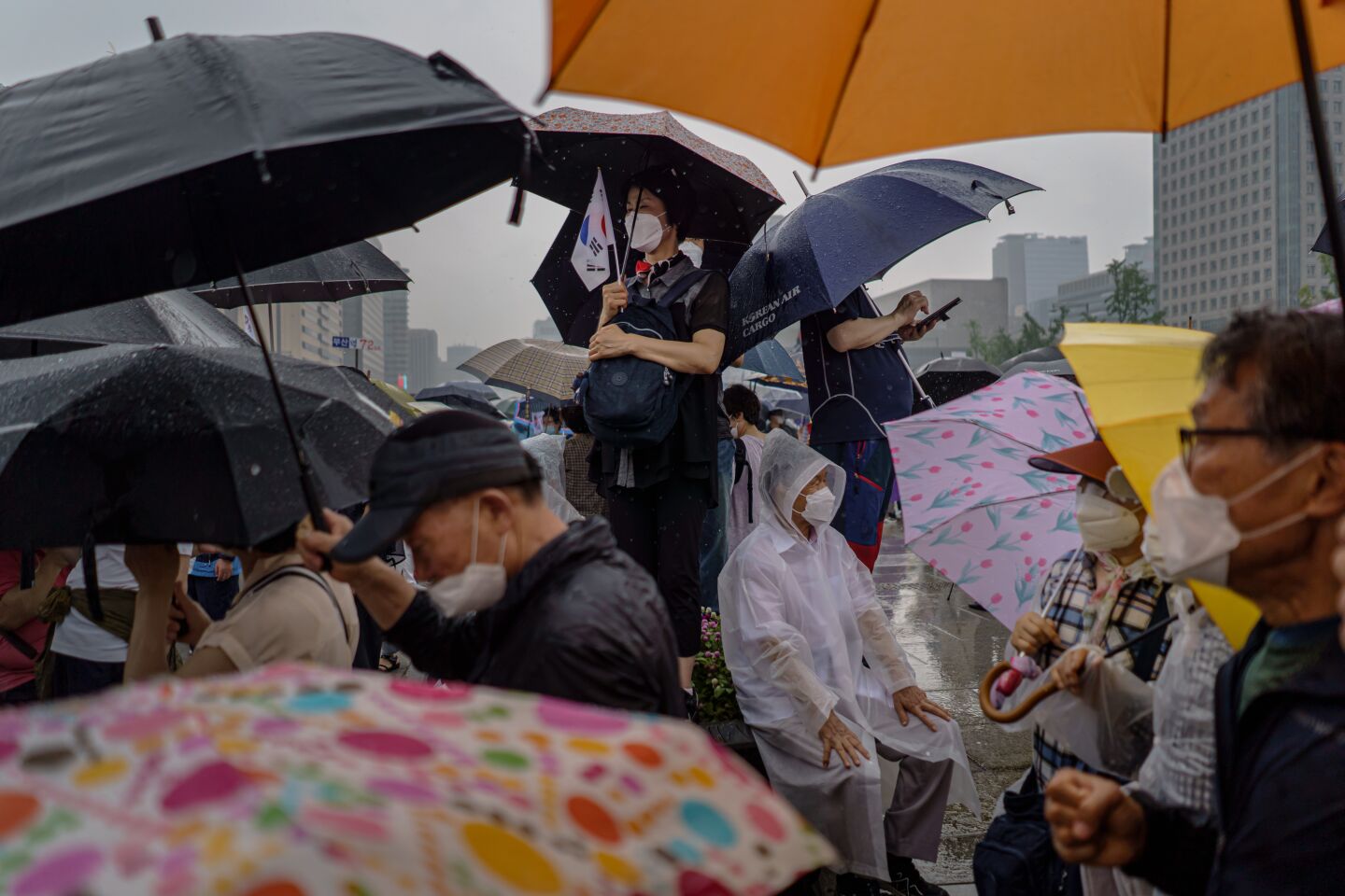 Despite a ban on rallies, religious and civic groups gather to protest the South Korean president's policies.