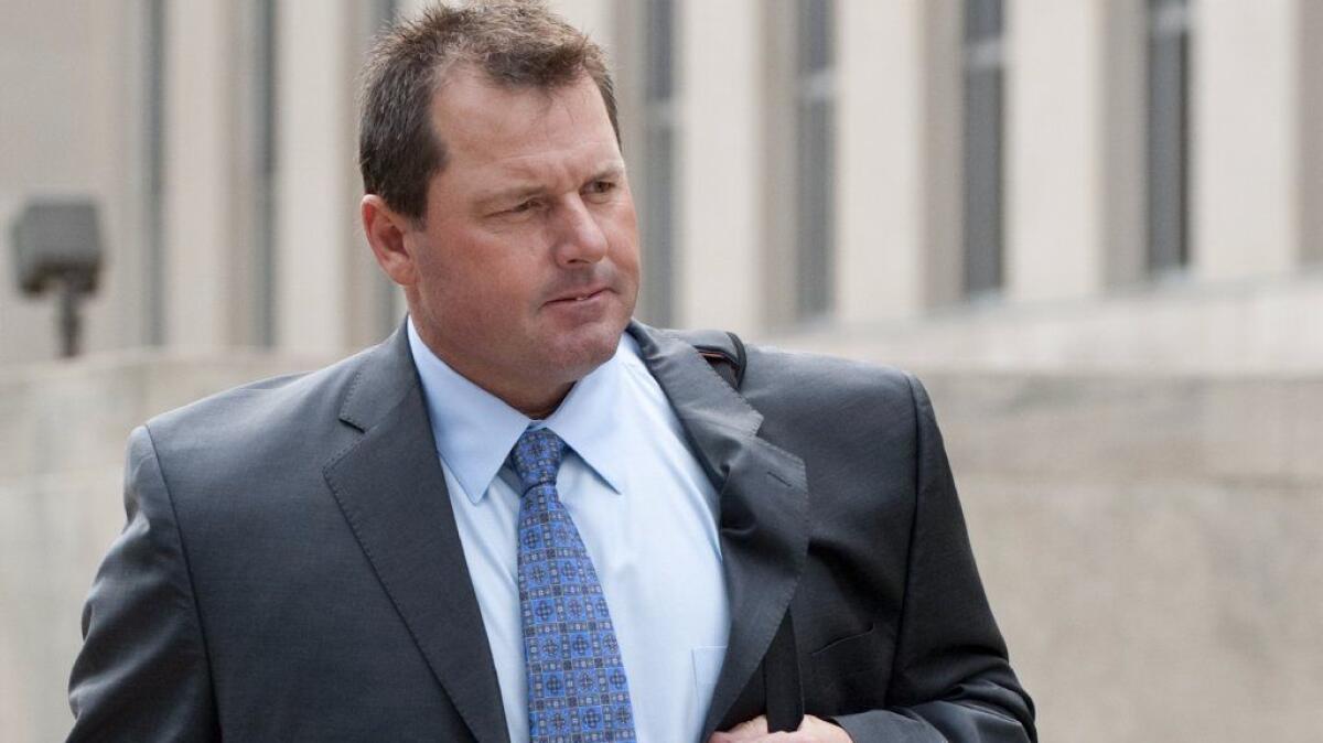 Former pitcher Roger Clemens arrives for a hearing at U.S. District Court in Washington, D.C., on Sept. 2, 2011.