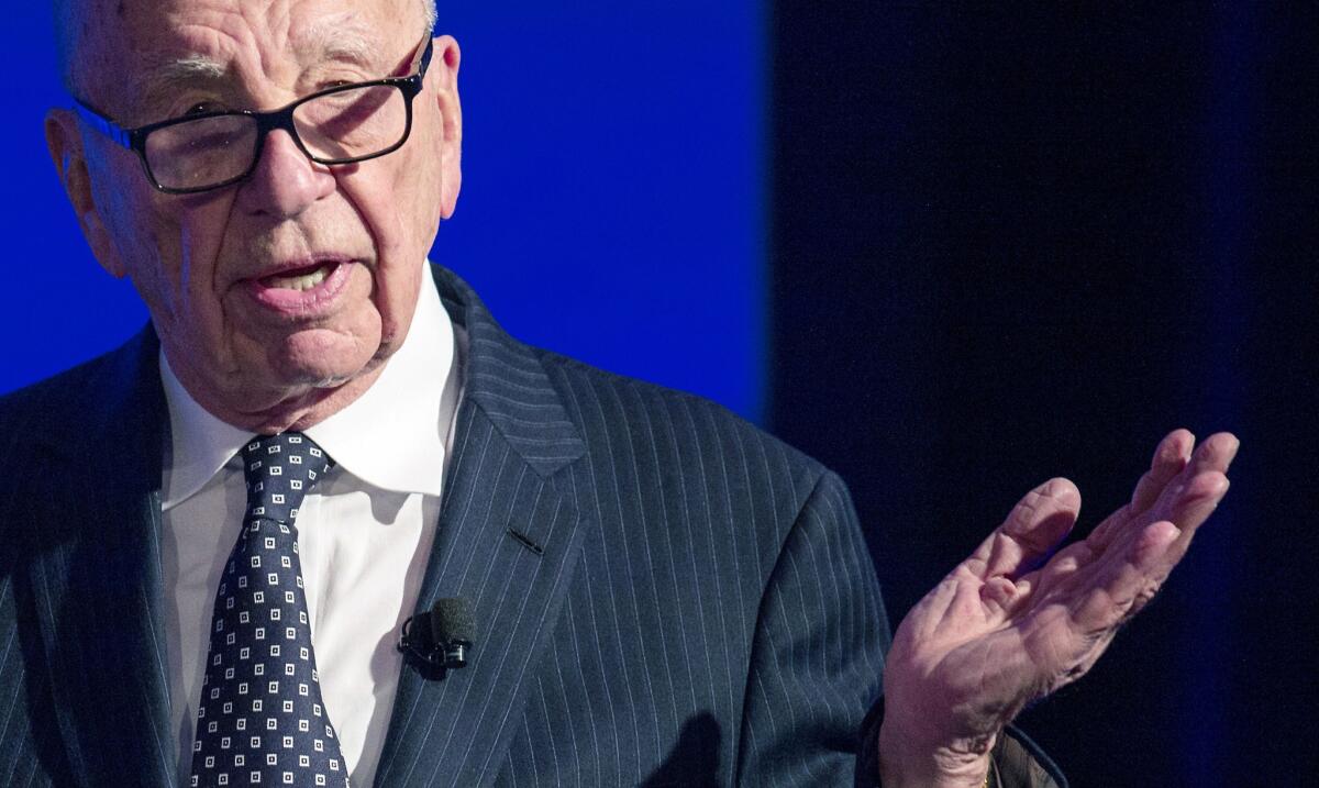 Rupert Murdoch is chief executive of 21st Century Fox, which is grappling with low prime-time ratings at its Los Angeles-based Fox broadcast network.