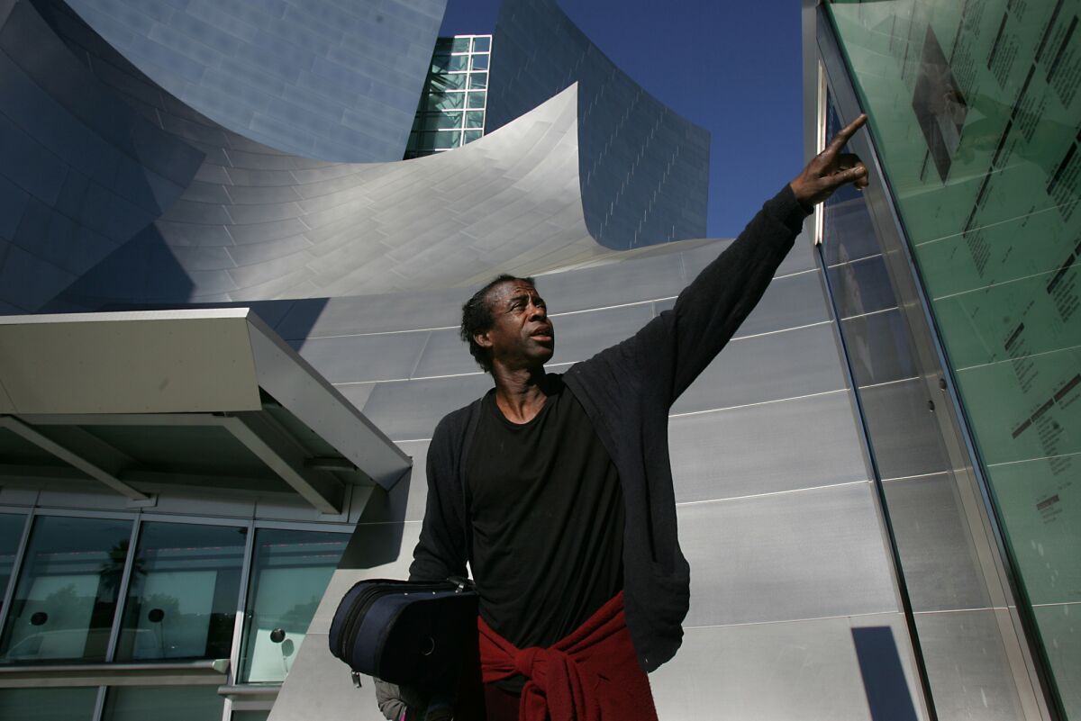 Nathaniel Anthony Ayers outside the Walt Disney Concert Hall in downtown Los Angeles in 2005. 