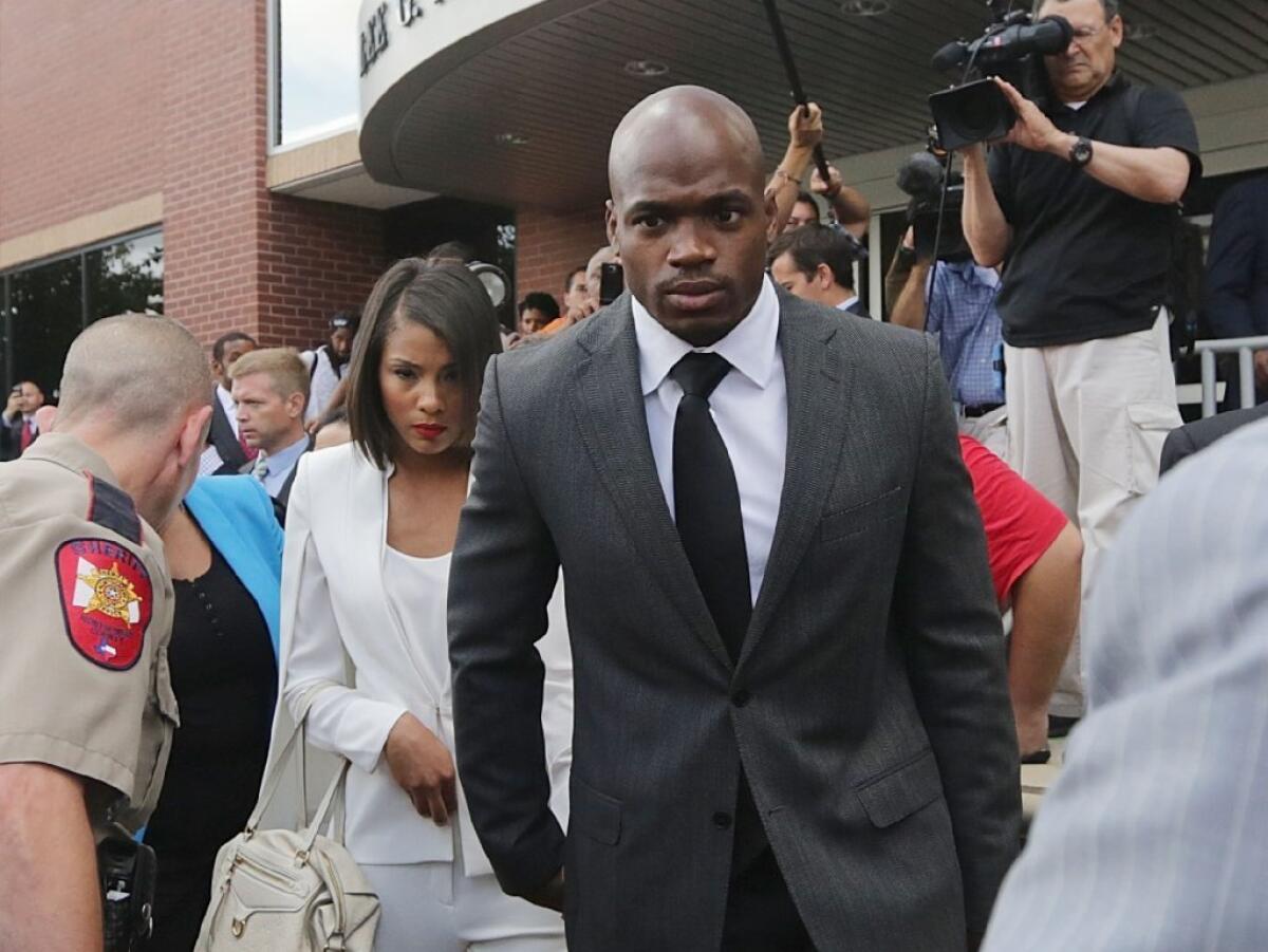 Vikings running back Adrian Peterson has been suspended without pay for violating the NFL personal conduct policy and will not be considered for reinstatement before April 15, 2015.