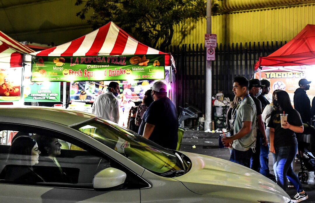 The scene at Avenue 26 night market in the Lincoln Heights.