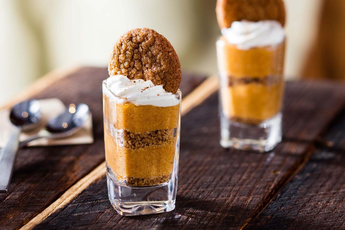 Seasons 52’s Thanksgiving takeout boxes come with pumpkin pie mini-indulgences.