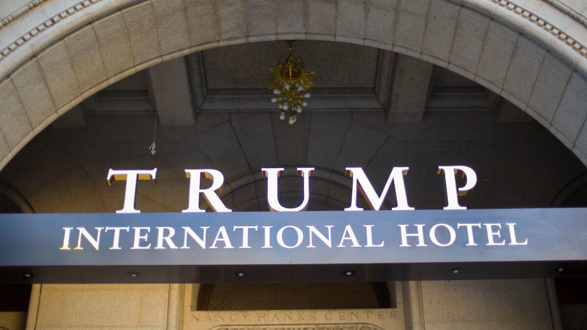 The Trump International Hotel is just blocks from the White House.