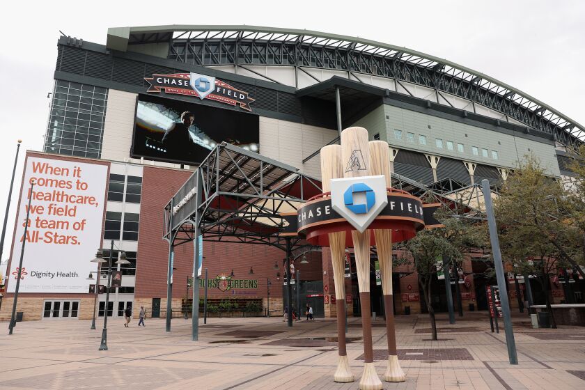 PHOENIX, ARIZONA - MARCH 12: Chase Field, home of the Arizona Diamondbacks, is shown on March 12, 2020 in Phoenix, Arizona. Many professional and college sports are canceling or postponing games due to the ongoing Coronavirus (COVID-19) outbreak. (Photo by Christian Petersen/Getty Images)
