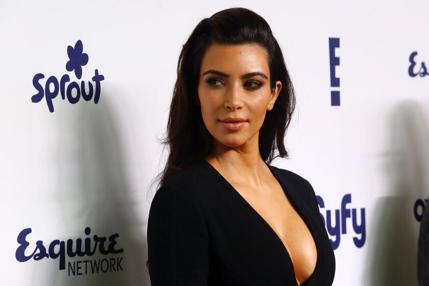 Kim Kardashian attends the NBCUniversal Cable Entertainment Upfront at the Jacob K. Javits Center on Thursday in New York.