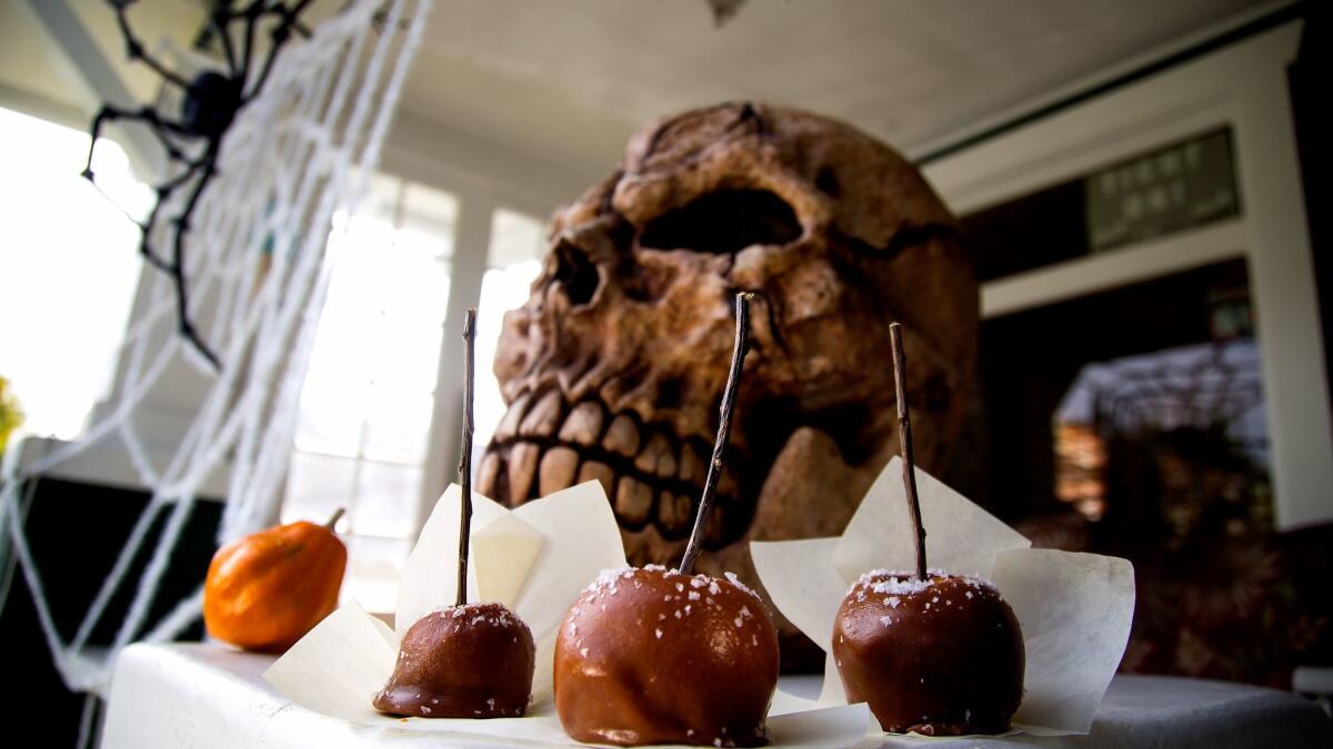 Salted caramel apples: Instead of unwrapping all those candies, make your own caramel.