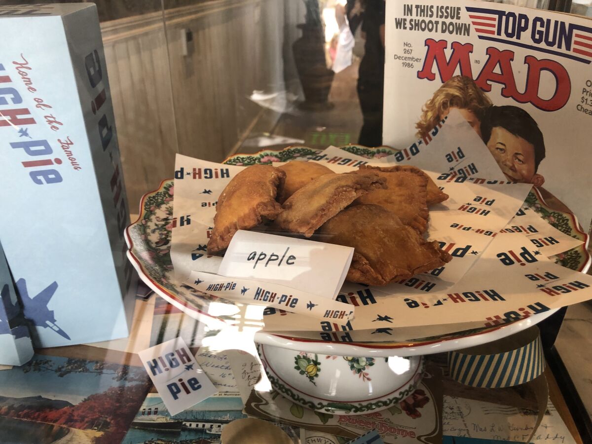 A display of apple hand pies at the Famous HIGH-pie shop in the former "Top Gun" house in Oceanside on May 6.