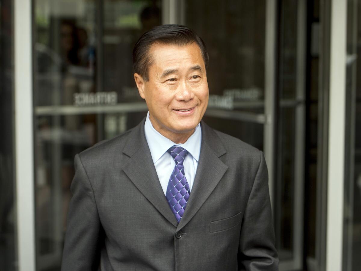 California state Sen. Leland Yee, D-San Francisco, leaves federal court in San Francisco on July 31, 2014.