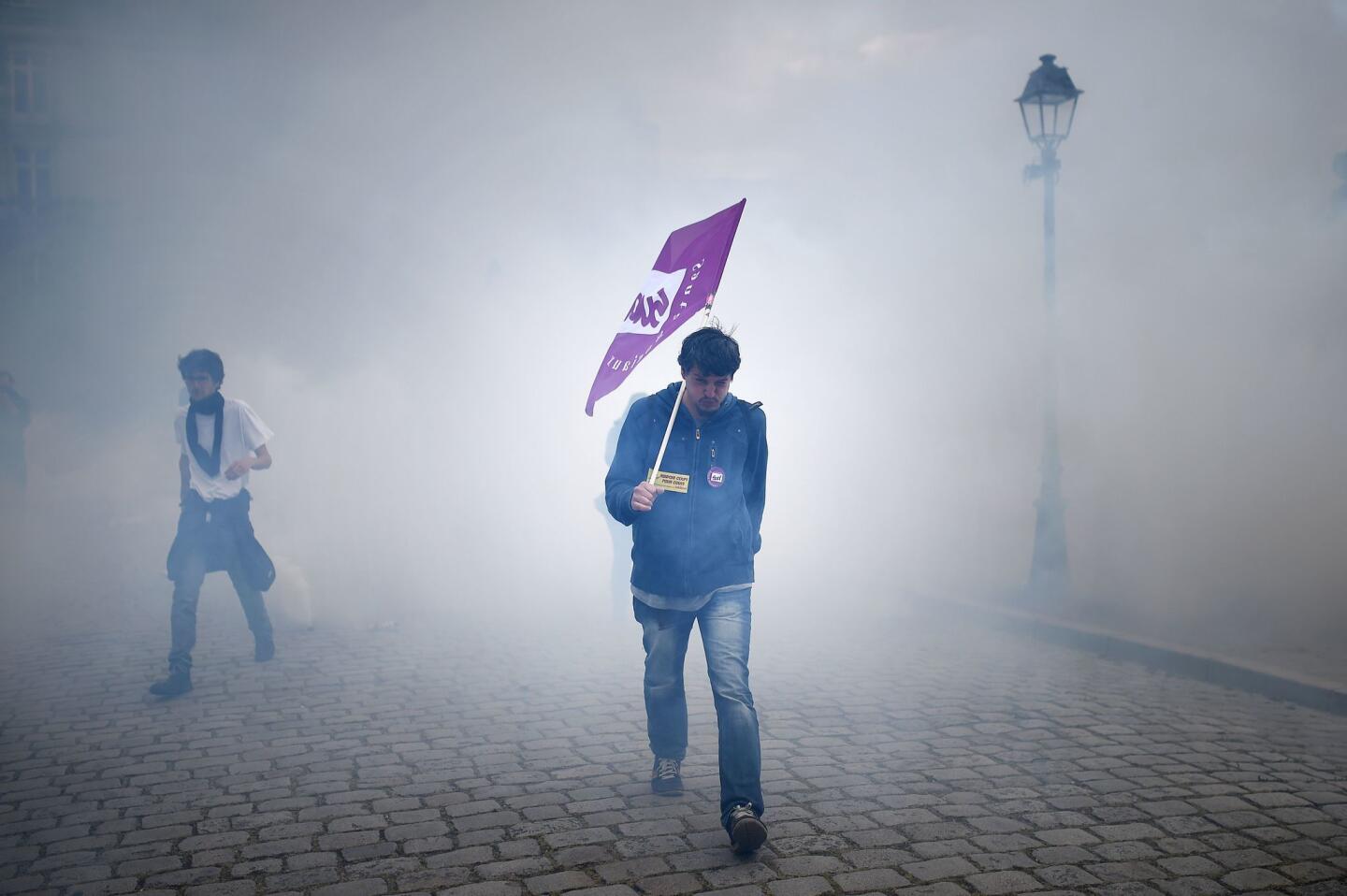 French protest proposed labor reforms