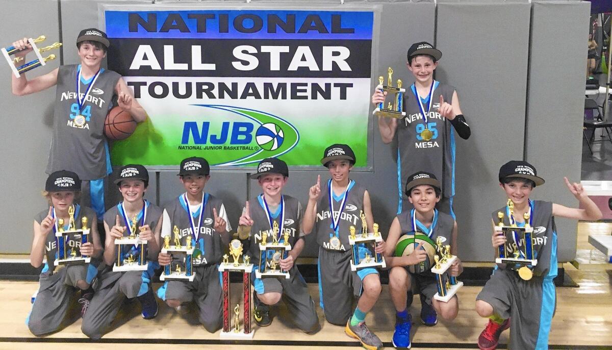 The Newport-Mesa National Junior Basketball Sixth-Grade All-Stars won the national championship April 3.