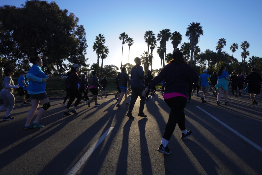 Runners start their race for the 15th Annual San Diego Resolution Run 5K, 10K, Half Marathon.
