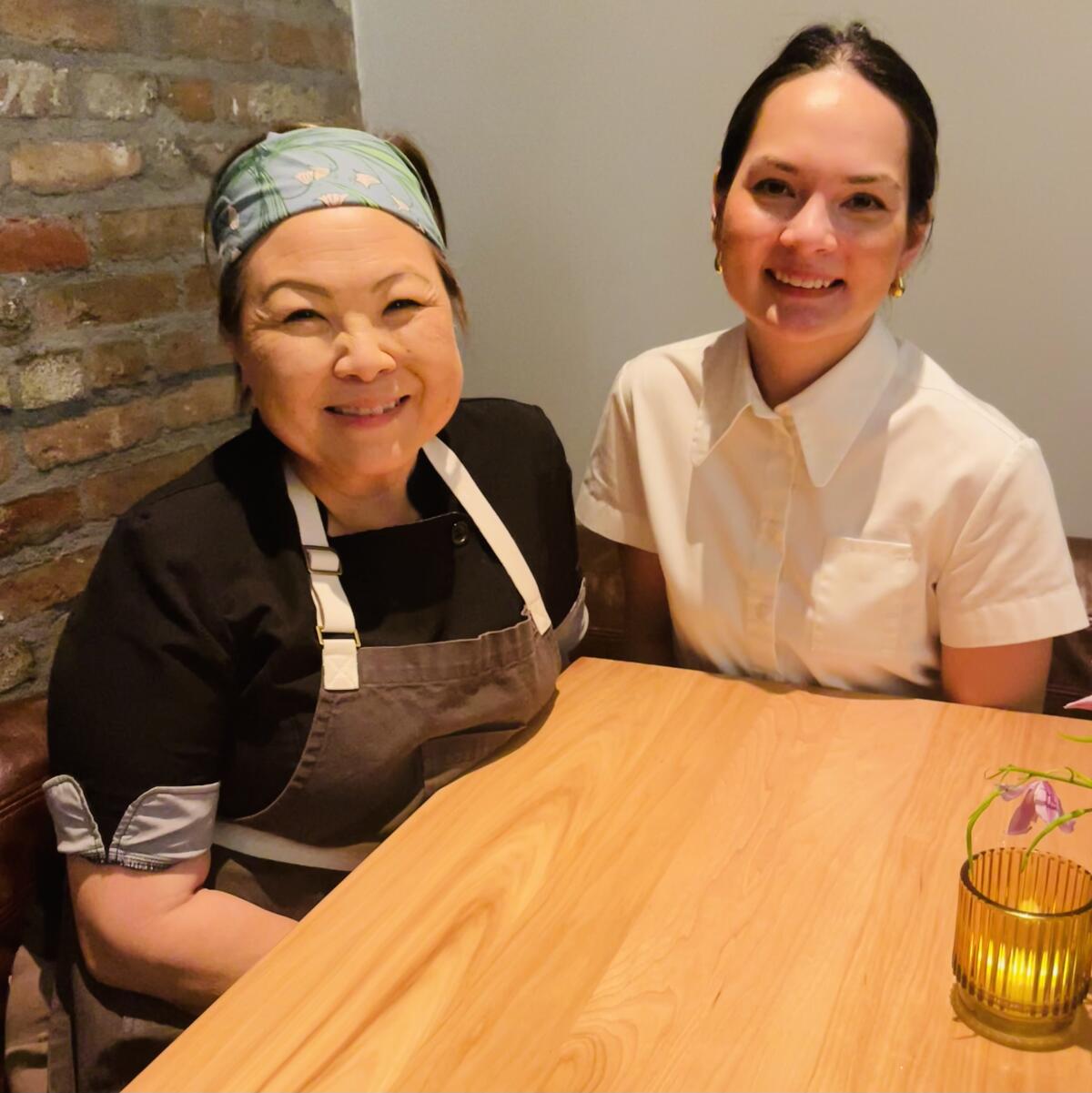 Chef Debbie Lee, left, and guest chef Duyen Ha at the pop-up restaurant Joseon in Silver Lake.