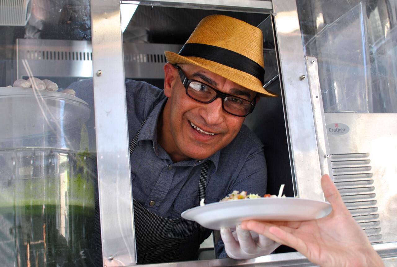 Ricky Pina has long toiled under a tarp, making some of the best fish tacos in town. Now, he has a truck.