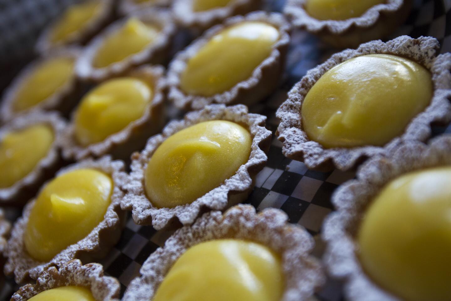 Lemon custard filled tarts are some of the samples that the Blackmarket Bakery had for the one-year anniversary on Saturday, January 25. (Scott Smeltzer, Daily Pilot)