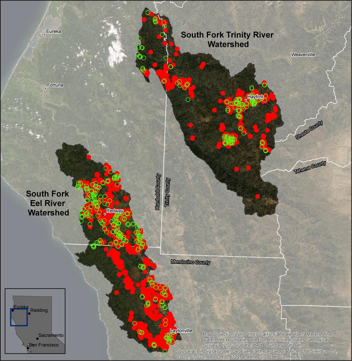 This CannaVision map shows unlicensed cannabis farms surpassing licensed ones.