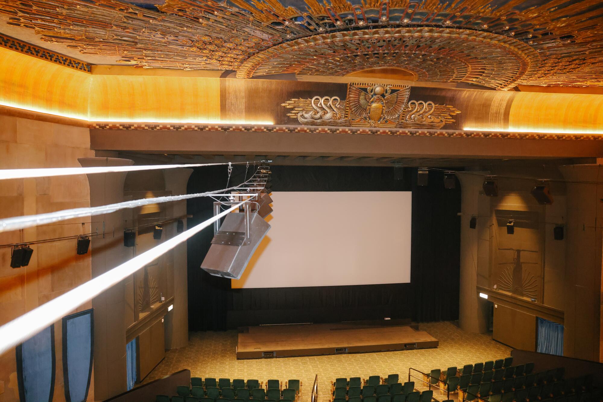 The screen and ceiling of a capacious movie palace, restored to its silent-era splendor.