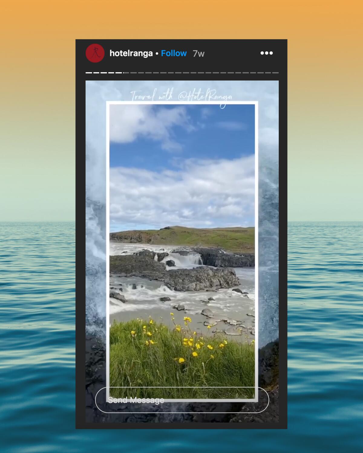 Hotel Ranga's Instagram stories show off Icelandic waterfalls every Wednesday.