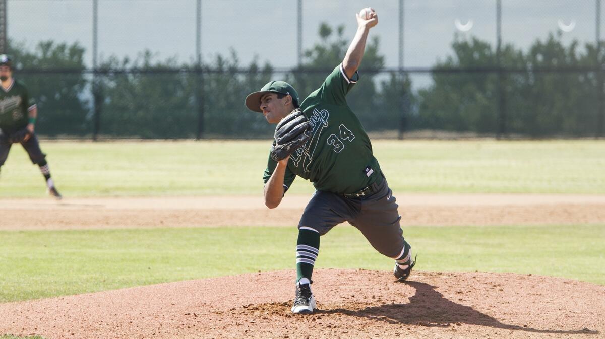 Sage Hill's Ashwin Chona, shown pitching against Brethren Christian on April 13, 2017, threw a perfect game this year against Rowland Heights Southlands Christian in San Joaquin League play.