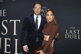 Actor Ben Affleck, left, and actor-singer Jennifer Lopez attend the premiere of "The Last Duel" on Oct. 9, 2021, in New York.