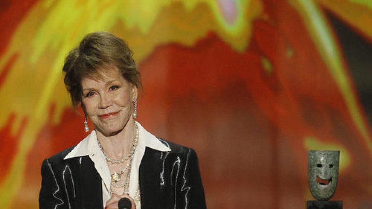 Mary Tyler Moore appears at the Screen Actors Guild Awards in 2012.