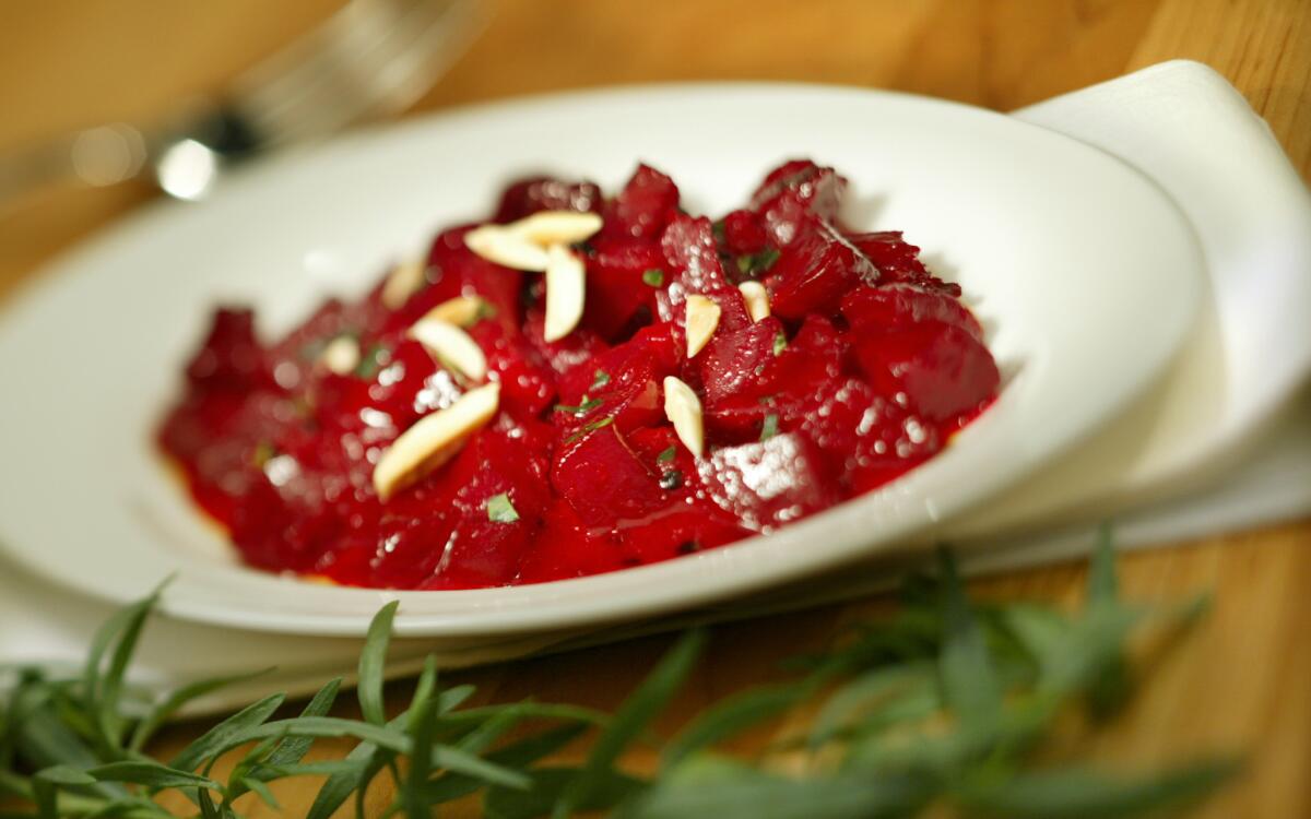 Beets with orange and almonds