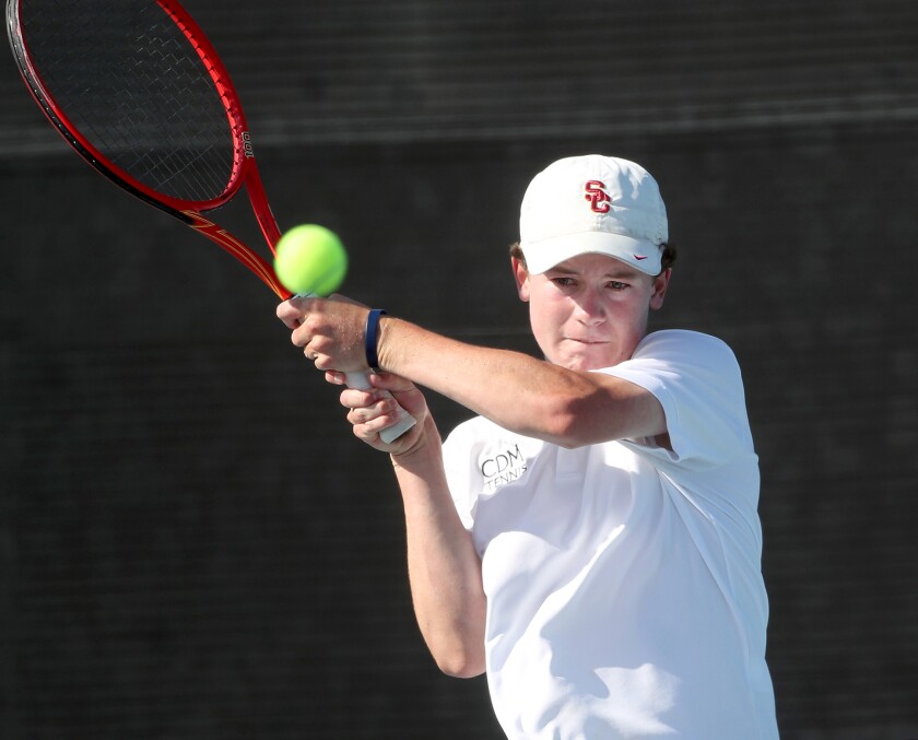 Jack Cross is a key player for the Corona del Mar High boys' tennis team.