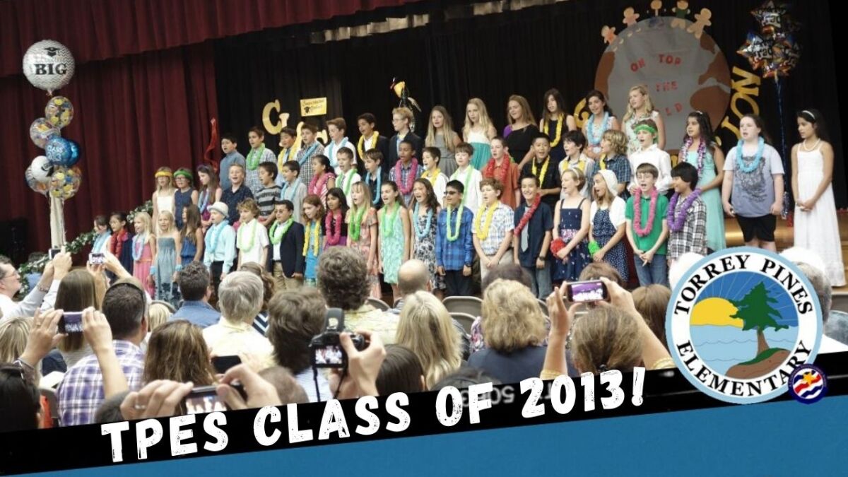 The Torrey Pines Elementary class of 2013, many of whom recently reunited as they graduated from high school.