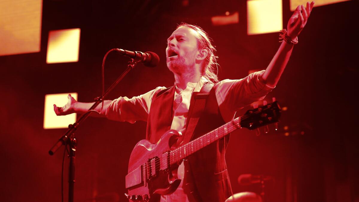 Singer Thom Yorke during Radiohead's performance in May in Paris.