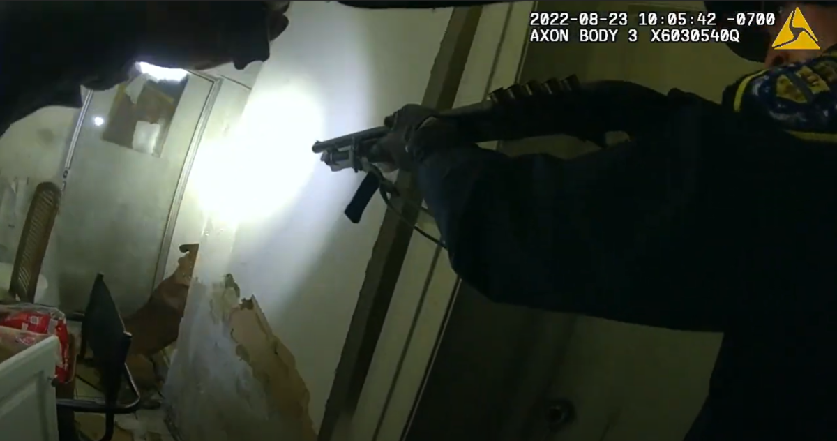 San Diego police on Tuesday released footage that shows an officer fatally shoot a man in his City Heights home last month.