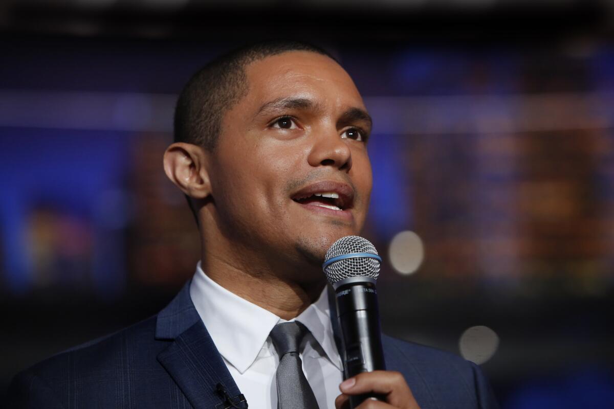 Trevor Noah, host of "The Daily Show," pictured above.