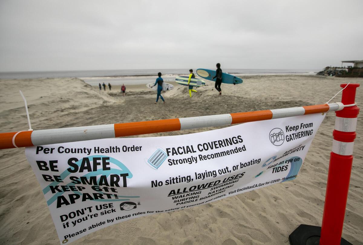 Signs alerting beach users 