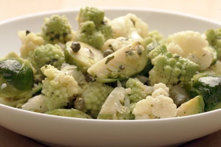 TASTY: Cauliflower and Brussels sprouts salad with mustard-caper butter.