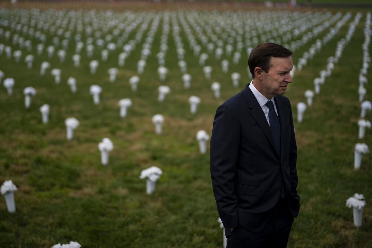 Sen. Christopher S. Murphy attends an event the Gun Violence Memorial in Washington, D.C.