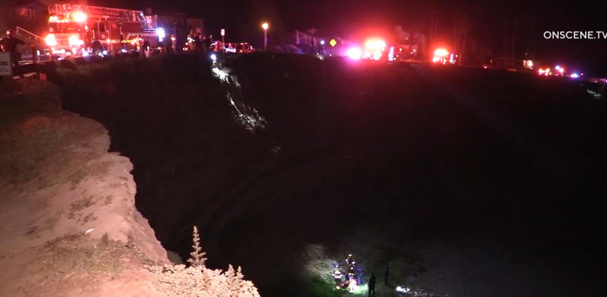 Firefighters used a helicopter to rescue a man in his 30s who fell about 50 feet down a cliff at Sunset Cliffs early Sunday.