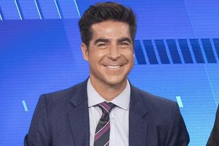 FILE - Jesse Watters appears on Fox News "The Five" in New York on Oct. 10, 2019. Watters will host an opinion show in the time slot formerly occupied by Tucker Carlson, Fox News Channel announced Monday. He will remain a co-host on “The Five,” an evening roundtable discussion show that is hugely popular on the network. (AP Photo/Mary Altaffer, File)