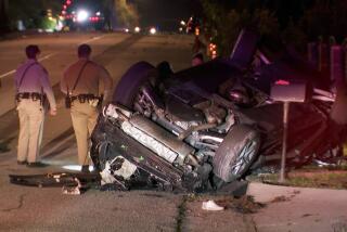Altadena, California-March 5, 2024-Around 1 a.m. on Tuesday, March 5, 2024, the California Highway Patrol and the Los Angeles Fire Department responded to a crash on West Loma Alta Drive. A speeding car crashed into a parked vehicle early Tuesday morning in Altadena, killing two people. (KTLA)