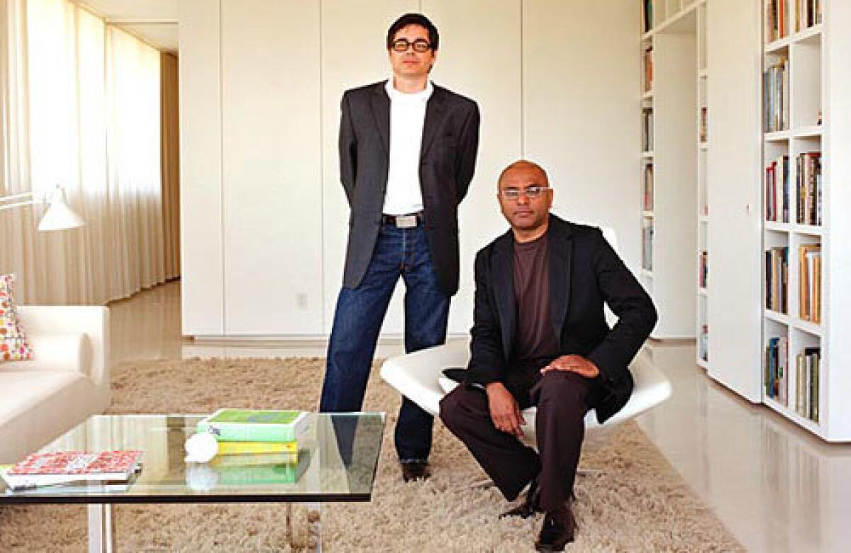 FLYING HIGH: Frank Escher, left, and Ravi GuneWardena are partners in an increasingly high-profile Silver Lake architecture firm.