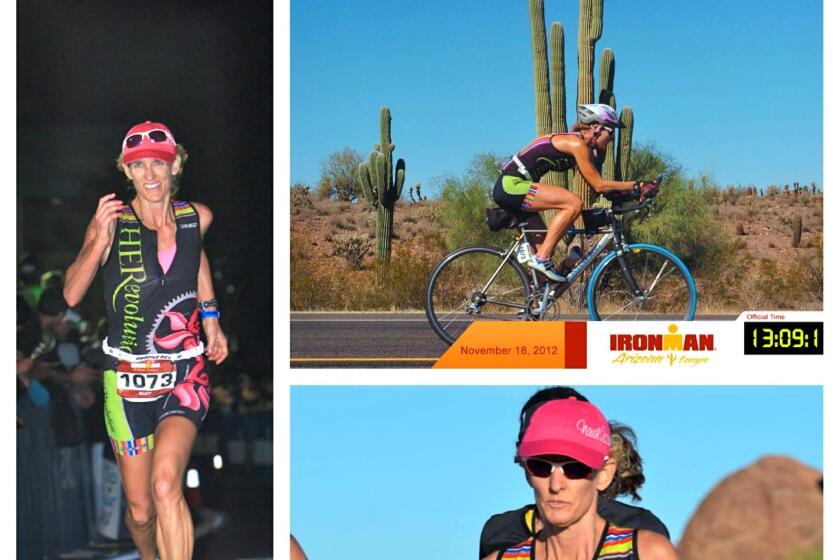 Suzy Ryan participating in the Arizona 2012 Ironman