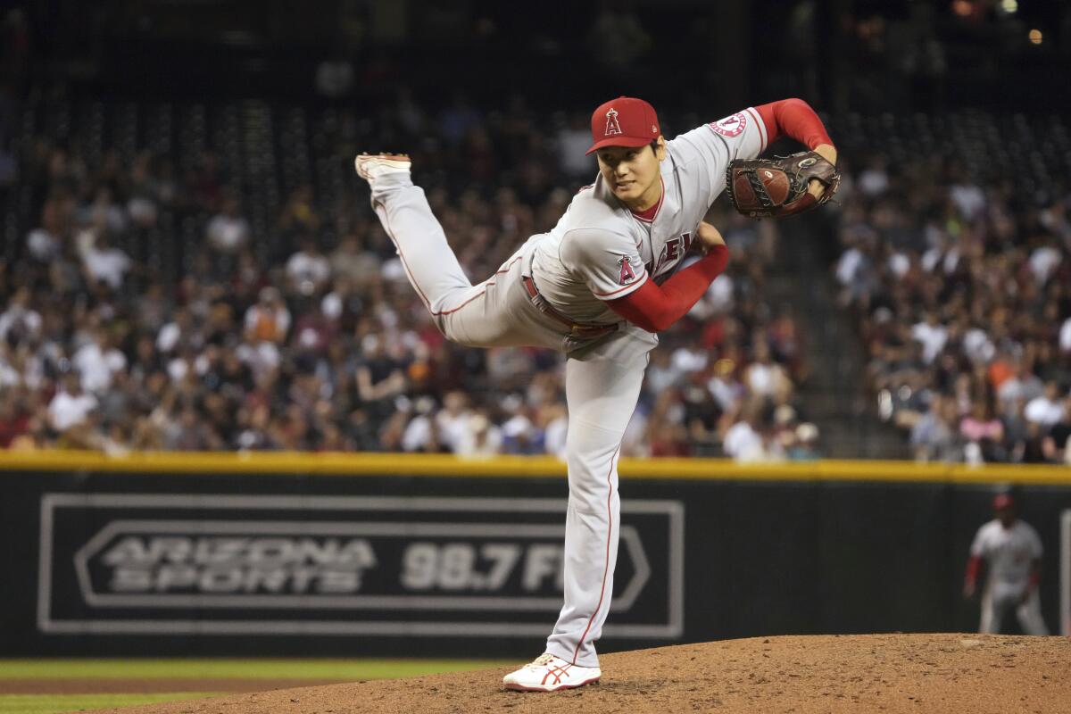 Shohei Ohtani is expected to make his next start on Thursday against the Detroit Tigers. (AP Photo/Rick Scuteri)