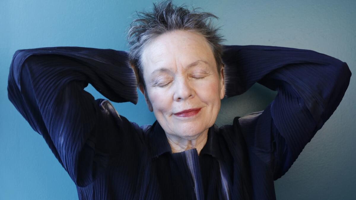 Laurie Anderson relaxes at home in Manhattan.