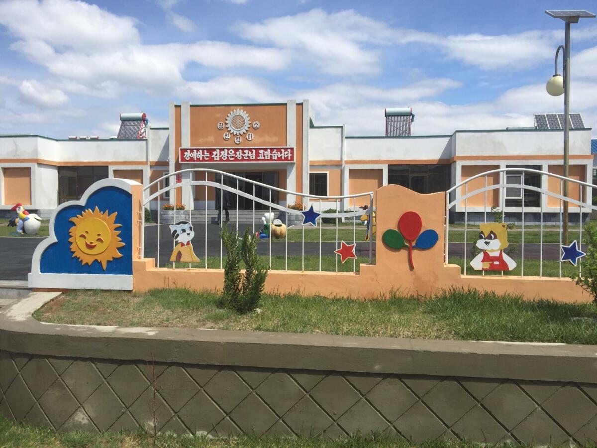 The nursery school at the Changchon communal farm on the outskirts of Pyongyang, North Korea. (Julie Makinen / Los Angeles Times)