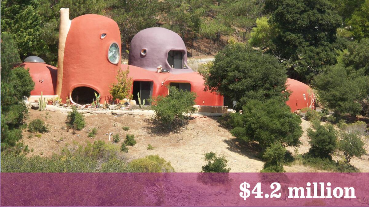 The so-called Flintstone House, a local landmark in Hillsborough, Calif., has come on the market at $4.2 million.