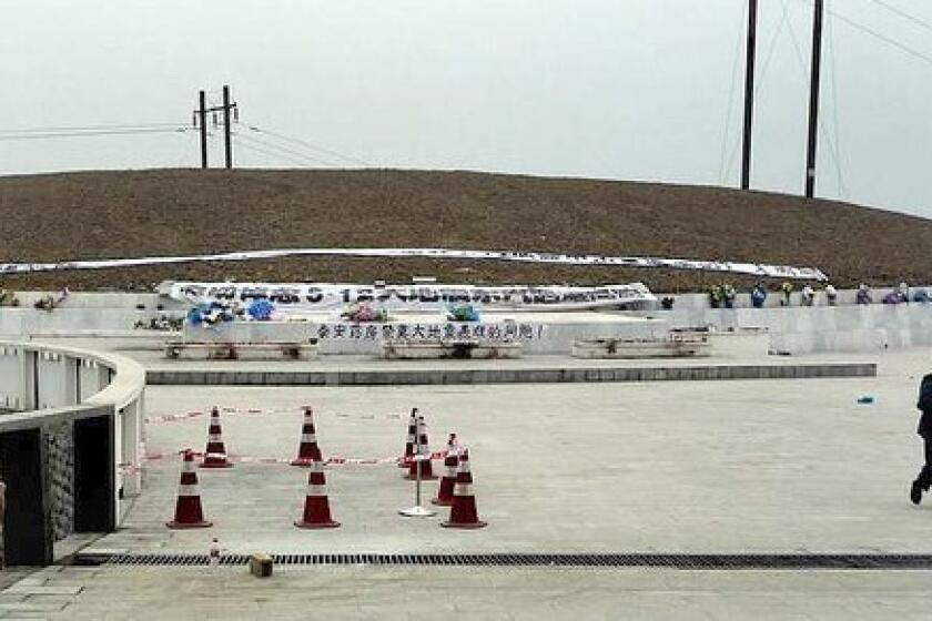 Thousands were buried in this mound at Hero Mountain, which is being turned into a memorial for the quake victims.