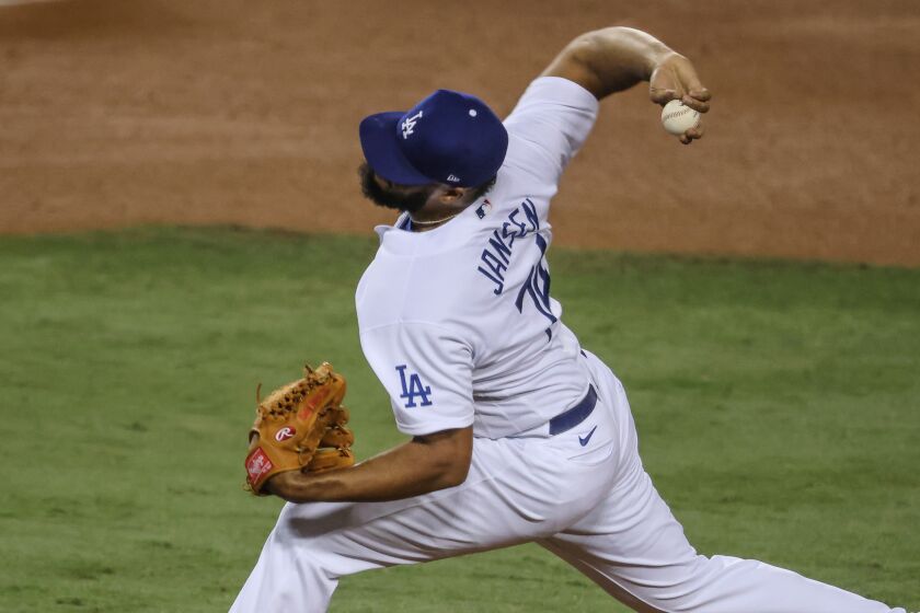 Los Angeles, CA, Wednesday, Sept. 30, 2020 - Los Angeles Dodgers relief pitcher Kenley Jansen.